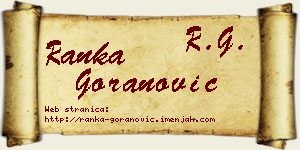 Ranka Goranović vizit kartica
